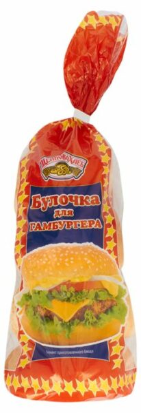 Булочки пшеничные белые «Щелковохлеб» с кунжутом для гамбургера 4 шт, 240 г