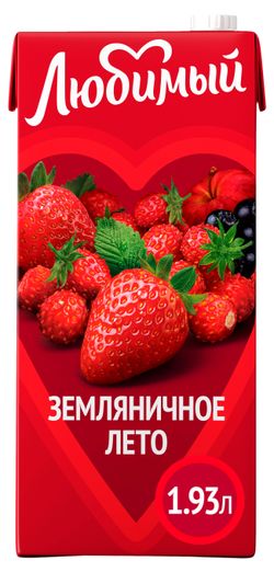 Напиток «Любимый» яблоко черноплодная рябина клубника земляника, 1,93 л