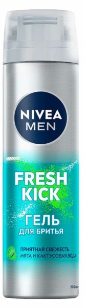 Гель для бритья NIVEA MEN Fresh Kick приятная свежесть с мятой Польша, 200 мл