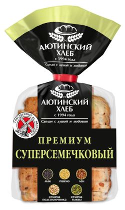 Хлеб тостовый пшеничный белый «Аютинский Хлеб» Премиум Суперсемечковый с семенами и семечками нарезка, 330 г