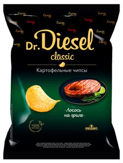 Чипсы картофельные Dr. Diesel лосось на гриле, 120 г