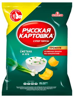Чипсы «Русская Картошка» со вкусом сметаны и лука, 80 г