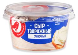 Сыр творожный Сливочный АШАН Красная птица 65% БЗМЖ, 140 г