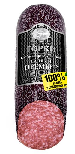 Колбаса варено-копченая «Ближние горки» Салями Премьер из свинины и говядины, 300 г