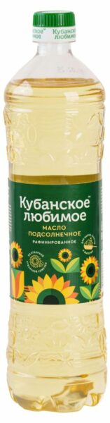 Масло подсолнечное «Кубанское любимое» рафинированное, 800 мл