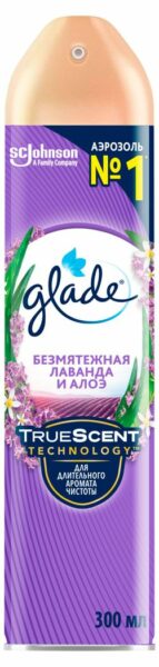 Освежитель воздуха Glade Аэрозоль Безмятежная лаванда и алоэ, 300 мл