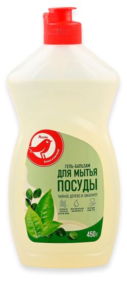 Средство для мытья посуды АШАН Красная птица чайное дерево и эвкалипт, 450 г