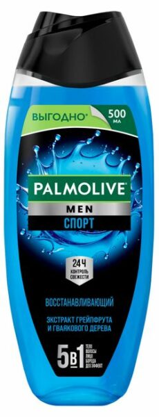 Гель для душа Palmolive Men Спорт Восстанавливающий 3 в 1 для тела лица и волос, 500 мл