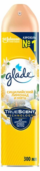 Освежитель воздуха Glade Аэрозоль Сицилийский лимонад и мята, 300 мл