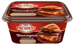 Сыр десертный плавленый President шоколадный ванночка 45% БЗМЖ, 400 г