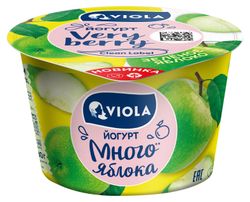 Йогурт густой ложковый Viola Very Berry Много яблока с зеленым яблоком 2,6% БЗМЖ, 180 г