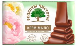 Крем-мыло «Рецепты чистоты» Шоколад и экстракт пиона, 100 г
