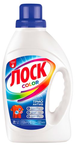 Гель для стирки цветного белья «Лоск» Color для цветного белья, 1,3 л (20 стирок)