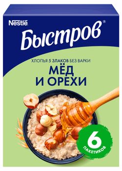 Каша овсяная «Быстров» мед и орехи, 240 г