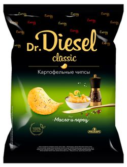 Чипсы картофельные Dr. Diesel масло и перец, 120 г