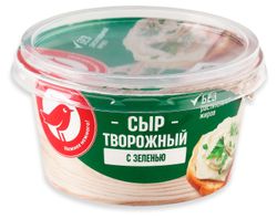 Сыр творожный АШАН Красная птица с зеленью 65% БЗМЖ, 140 г