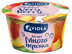Йогурт густой ложковый Viola Very Berry Много персика с персиком 2.6%, 180 г