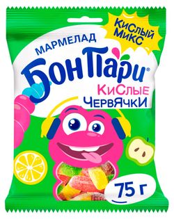 Мармелад жевательный «Бон Пари» кислые червячки, 75 г