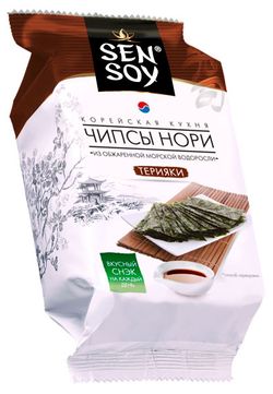 Чипсы нори Sen Soy Терияки из обжаренной морской водоросли, 4,5 г