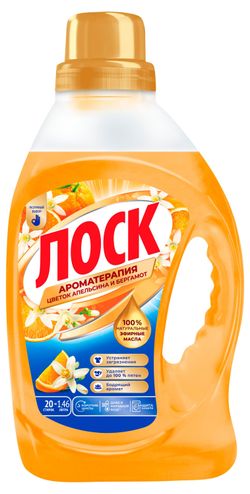 Гель для стирки цветного и белого белья «Лоск» Ароматирапия Цветок апельсина и бергамот, 1,46 л (20 стирок)