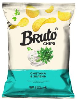 Чипсы картофельные Bruto Сметана и зелень, 120 г