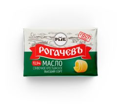 Масло сливочное «Рогачевъ» Крестьянское высший сорт брикет 72,5% ГОСТ БЗМЖ Беларусь, 160 г