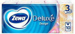 Платочки бумажные носовые Zewa Deluxe Design 3 слоя, 10 х 10 шт