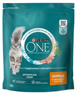 Корм сухой для кошек Purina ONE с курицей, 750 г