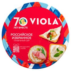 Сыр плавленый Viola сливочный Российское избранное белые грибы ветчина треугольники набор 45% БЗМЖ, 130 г