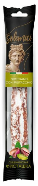 Колбаса мини сыровяленая Solemici Nostrano con Pistacchio Нострано Сицилийская с фисташками полусухая, 150 г
