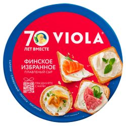 Сыр плавленый Viola сливочный финское избранное салями лосось лисички треугольники БЗМЖ, 130 г