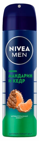 Дезодорант-антиперспирант спрей NIVEA MEN Мандарин и кедр, 150 мл