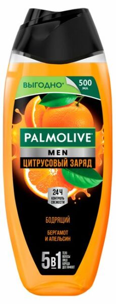 Гель для душа мужской Palmolive MEN Бодрящий Цитрусовый Заряд 3 в 1, 500 мл