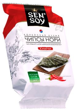 Чипсы нори Sen Soy Кимчи из обжаренной морской водоросли, 4,5 г