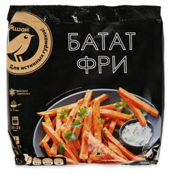 Картофель Батат фри АШАН Золотая птица оранжевый сладкий замороженный, 300 г