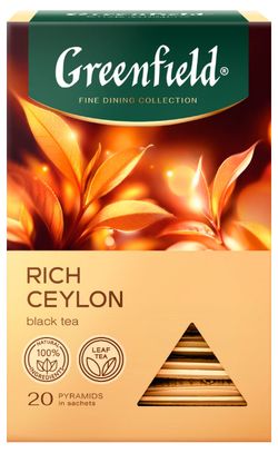 Чай черный Greenfield Rich Ceylon в пирамидках, 1,9 г х 20 шт