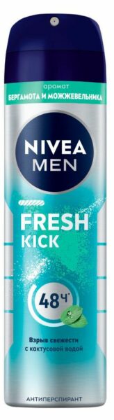 Дезодорант-антиперспирант спрей NIVEA MEN Fresh Kick эффект свежести, 150 мл