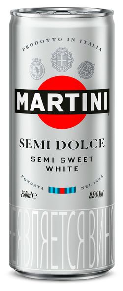 Игристый винный напиток Martini Semi Dolce белый сладкий Италия, 0,25 л