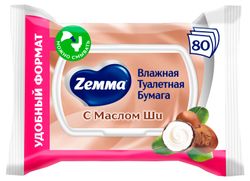 Влажная туалетная бумага Zemma с Маслом Ши, 80 листов