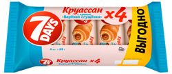 Круассаны 7Days с кремом со вкусом варёная сгущенка, 4 х 65 г