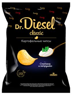 Чипсы картофельные Dr. Diesel сметана и петрушка, 120 г