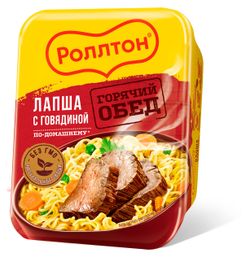 Лапша быстрого приготовления «Роллтон» яичная с говядиной, 90 г