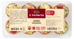 Пирожное песочное «У Палыча» Корзиночка оригинальная с клубничным джемом и сливочным кремом охлажденное 8 шт, 280 г