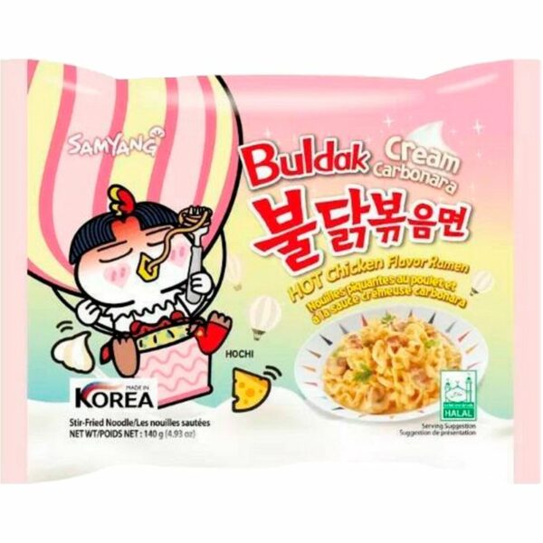 Лапша Samyang Хот Чикен Карбонара острая со вкусом курицы в соусе 140г