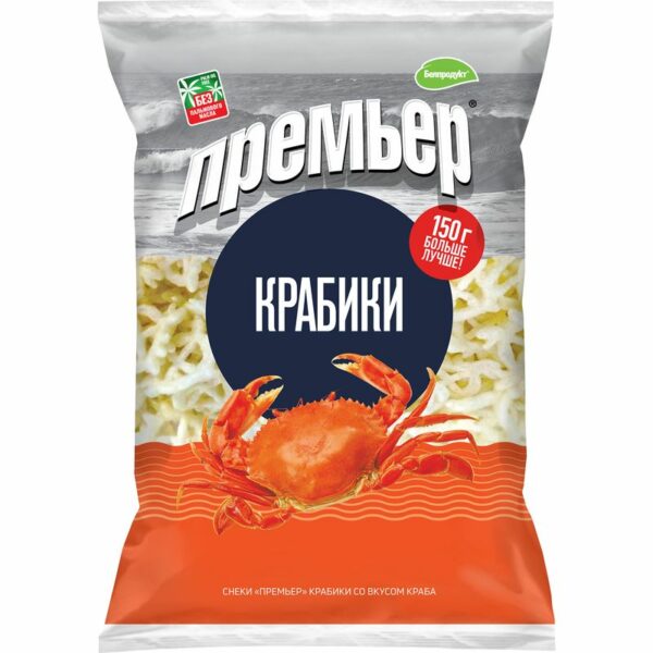 Снеки Белпродукт Премьер Крабики со вкусом краба 150г