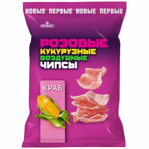 Чипсы Русскарт кукурузные Краб розовые 70г