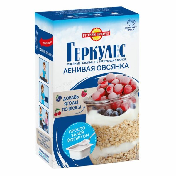 Хлопья Русский Продукт Геркулес Ленивая овсянка 350г