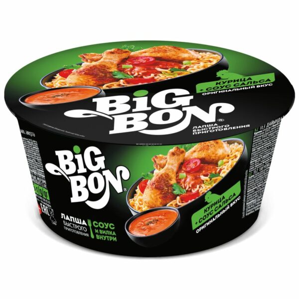 Лапша Big Bon курица с соусом сальса 85г