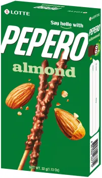 Соломка Lotte Pepero в шоколадной глазури с миндалем 36г