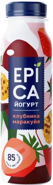 Йогурт Epica питьевой клубника с маракуйей 2,5% 260 г